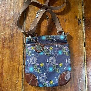 Le Tanneur Shoulder Crossbody Bag Pochette Purse Eiffel Tower purple